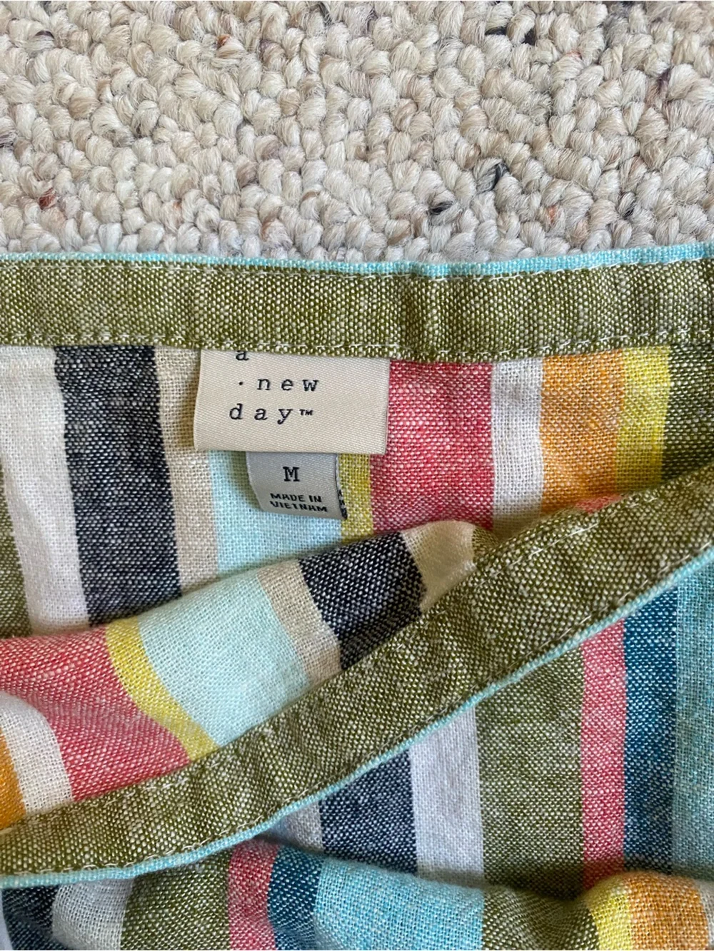 NWT A New Day Striped Linen Midi Wrap Skirt